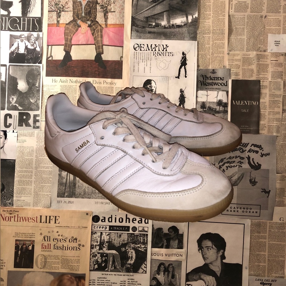 white adidas sambas